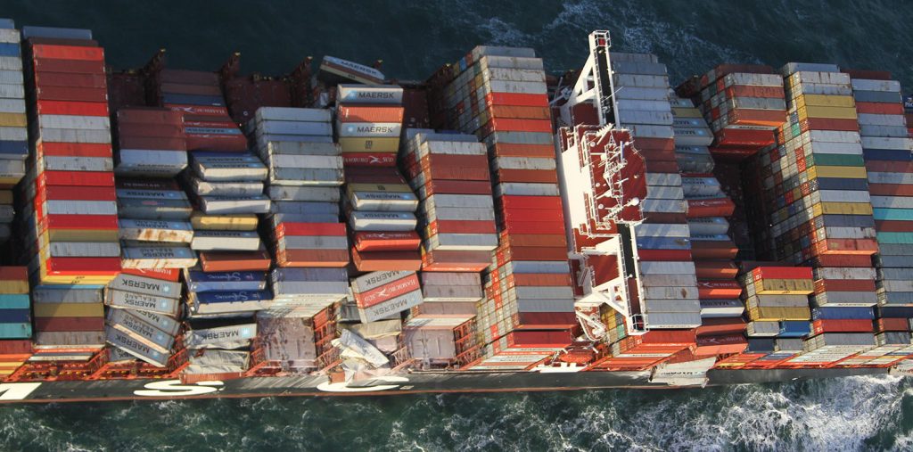 Havarierter Containerfrachter