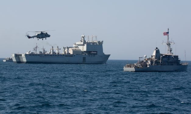 Four years in the theatre of operations - the British landing ship Cardigan Bay returns