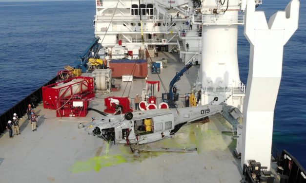 Helicopter recovered from record depth