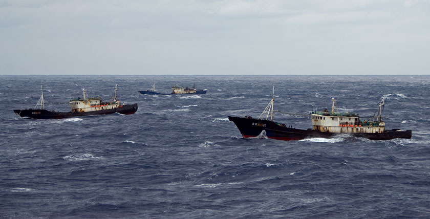 Chinese fishing vessels. Photo: US Coast Guard