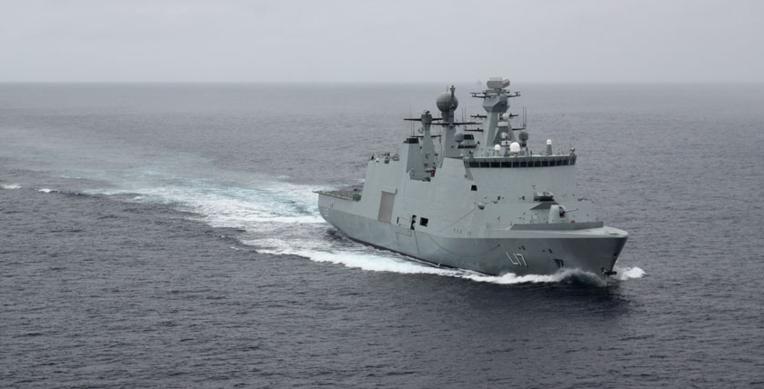 HDMS Esbern Snare der Absalon-Klasse. Foto: Dänische Marine