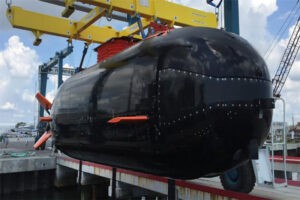 Ein Dry Combat Submersible Mini-U-Boot vor der Fertigstellung. Foto: Quelle: MSubs