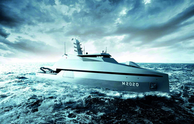 Entwurf des futuristischen Minenjagdboots Apex Protector von A&R. Grafik: A&R