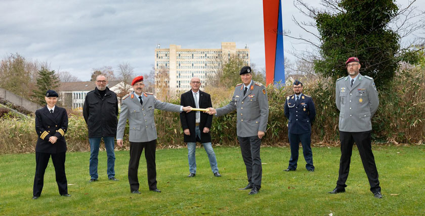 v.l.: FK Mies, OTL d.R. Drescher, GM Nultsch, OSF a.D. Hankel, GL Laubenthal, HF d.R. Heilfort, OTL Muhs