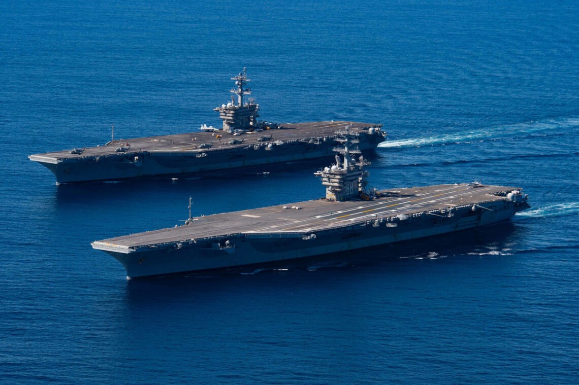 Flugzeugtraeger wie die Carl Vinson und die Nimitz bilden das Rueckgrat der militaerischen Praesenz Amerikas im Pazifik, Foto: US Navy