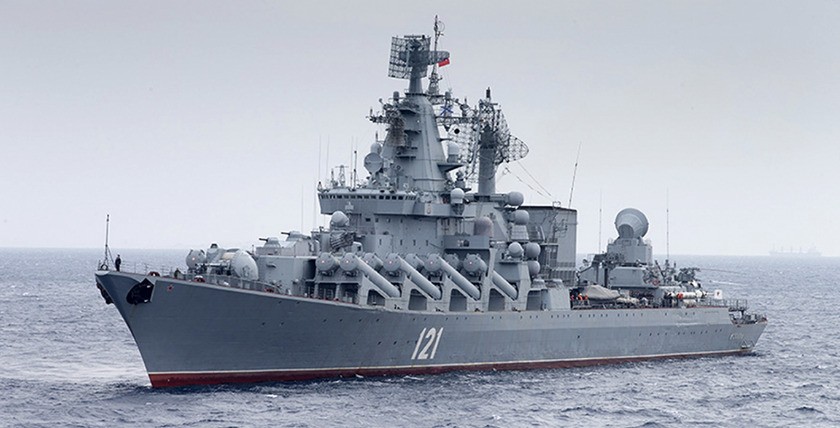 "Moskwa" - das Flaggschiff der russischen Schwarzmeer-Flotte. Foto: Vadim Savitsky/Russian Defense Ministry Press Service via AP. www.realcleardefense.com