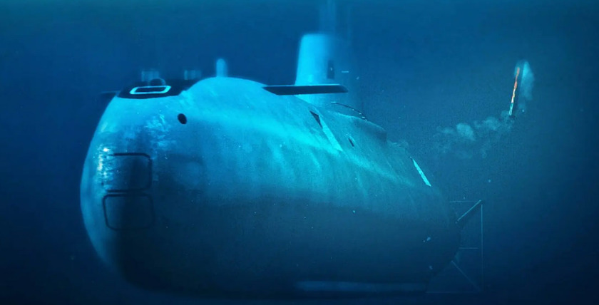 Ausstoß eines Ninox-Containers vom getauchten U-Boot. Grafik: spearuav.com