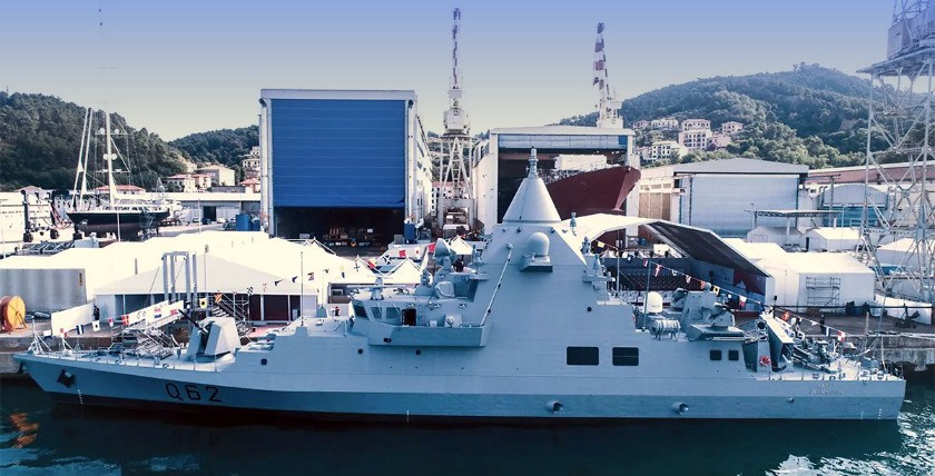 "Musherib"-Klasse OPV "Sheraouh" bei Ablieferung in La Spezia. Foto: Fincantieri