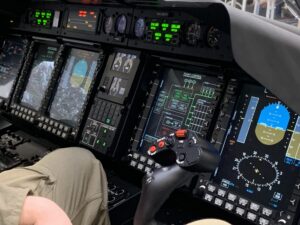 Maintenance training rig with replica aircraft and cockpit control console in the replica Sea Lion, photo: Rheinmetall 