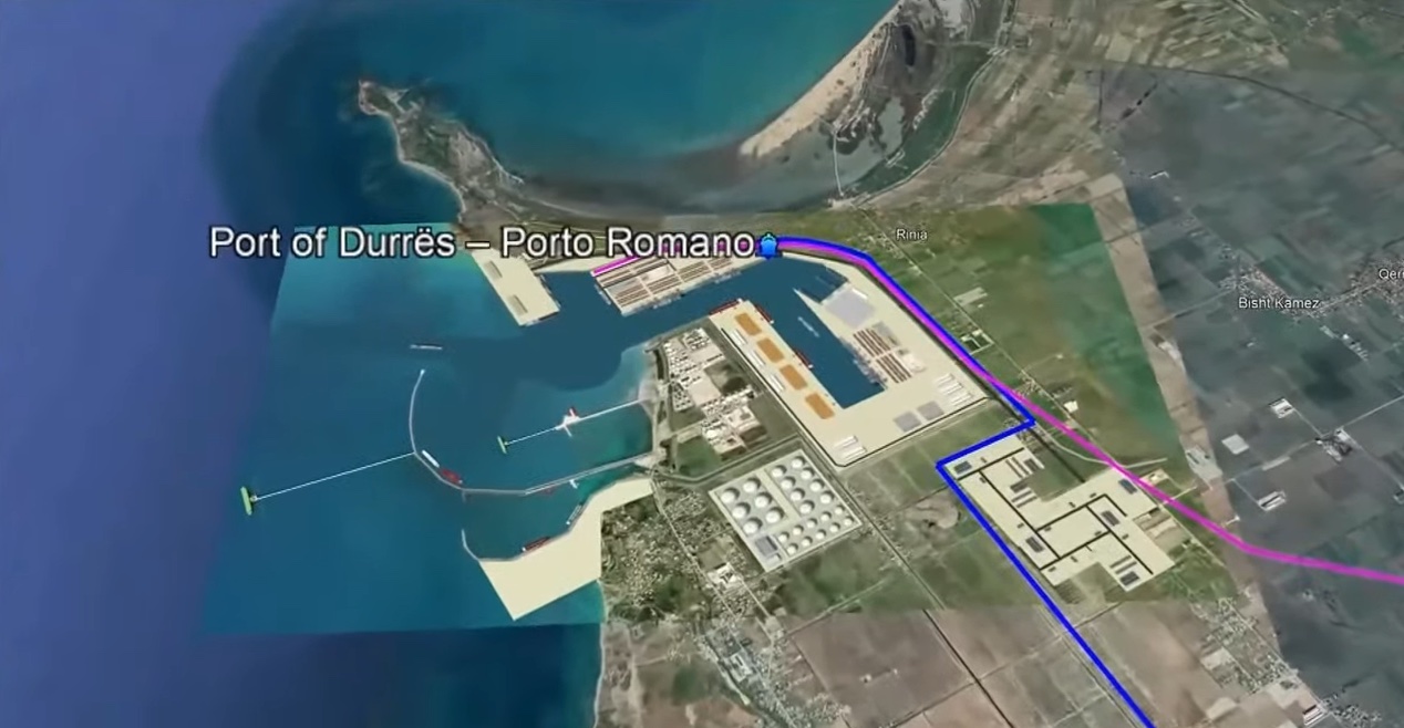 Projektgrafik Porto Romano bei Durres, Albanien. Grafik: dardanianews.com