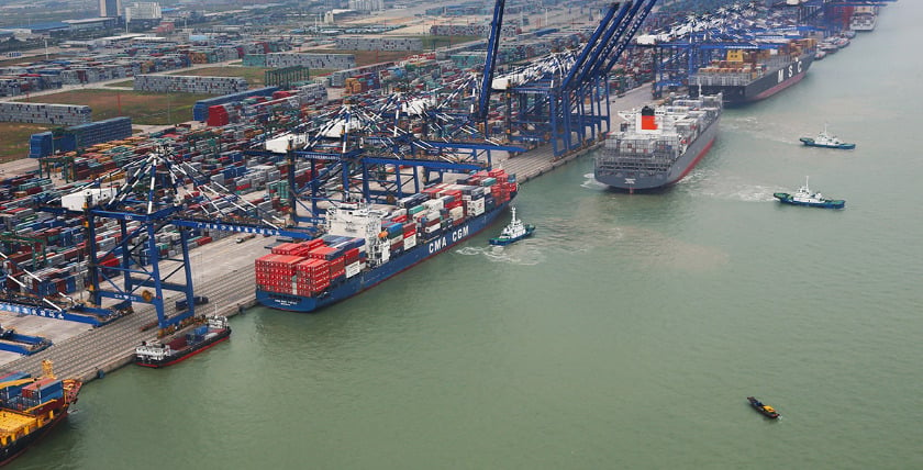 Teil des chinesischen Hafens Guangzhou, Foto: APM Terminals