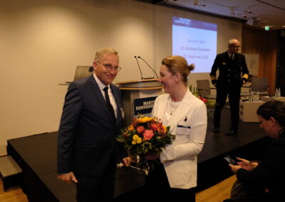 Karsten Schneider, Präsident DMI und Staatssekretärin Sandra Gerken auf der Maritime Convention des DMI
