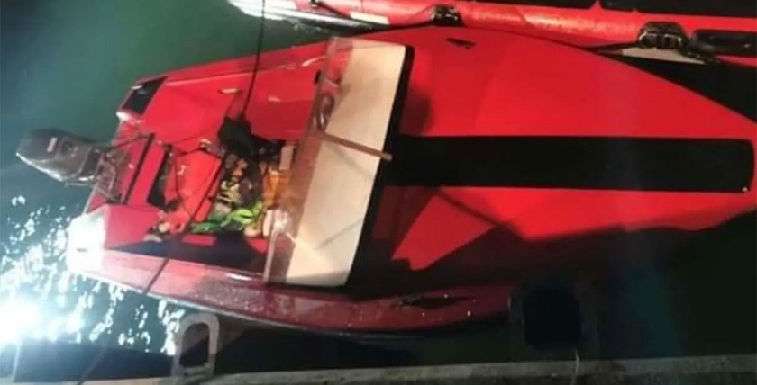 Sichergestelltes Sportboot der Taucher vor Gdansk. Foto: Pomeranian Police