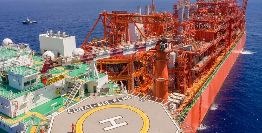 Mozambik's Floating-LNG-Terminal "Coral Sul". Foto: Eni, Italien