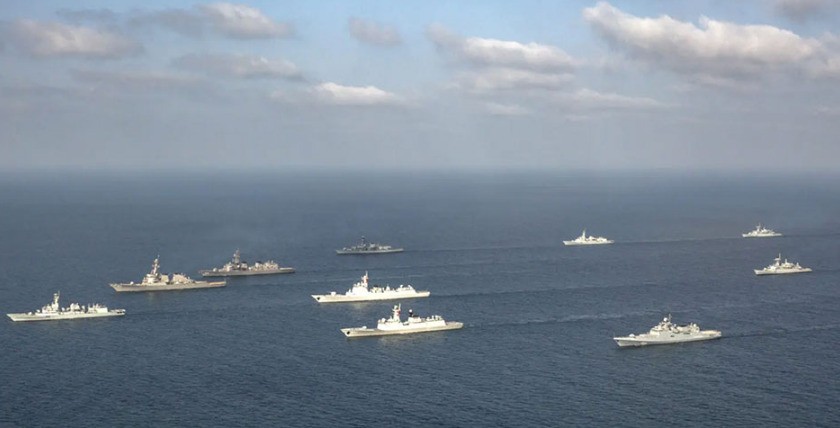 Formation der teilnehmenden Einheiten einer früheren Aman-Übung. Foto: mit freundlicher Genehmigung der pakistanischen Marine