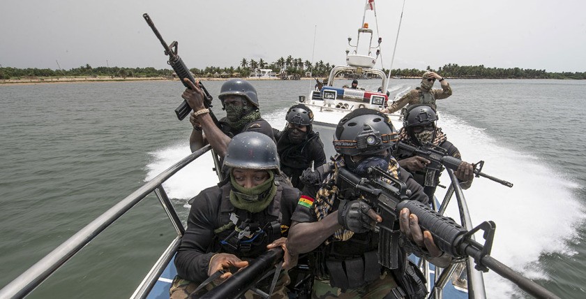 Ghanaische Spezialeinheit während der Übung Obangame Express 2021 im Golf von Guinea, Foto: US Africa Command/Fred Gray