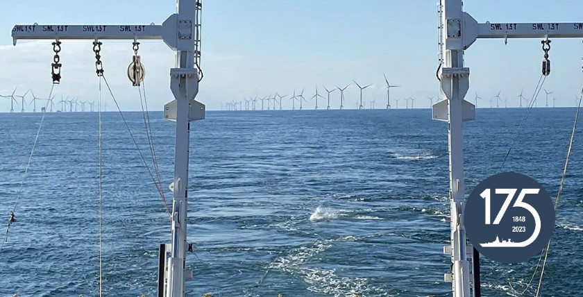 Vermessung von Offshore-Windparks. Foto: Fugro, NDL