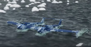Konzeptbild eines Bodeneffektflugzeugsin arktischen Gewässern, Quelle: DARPA