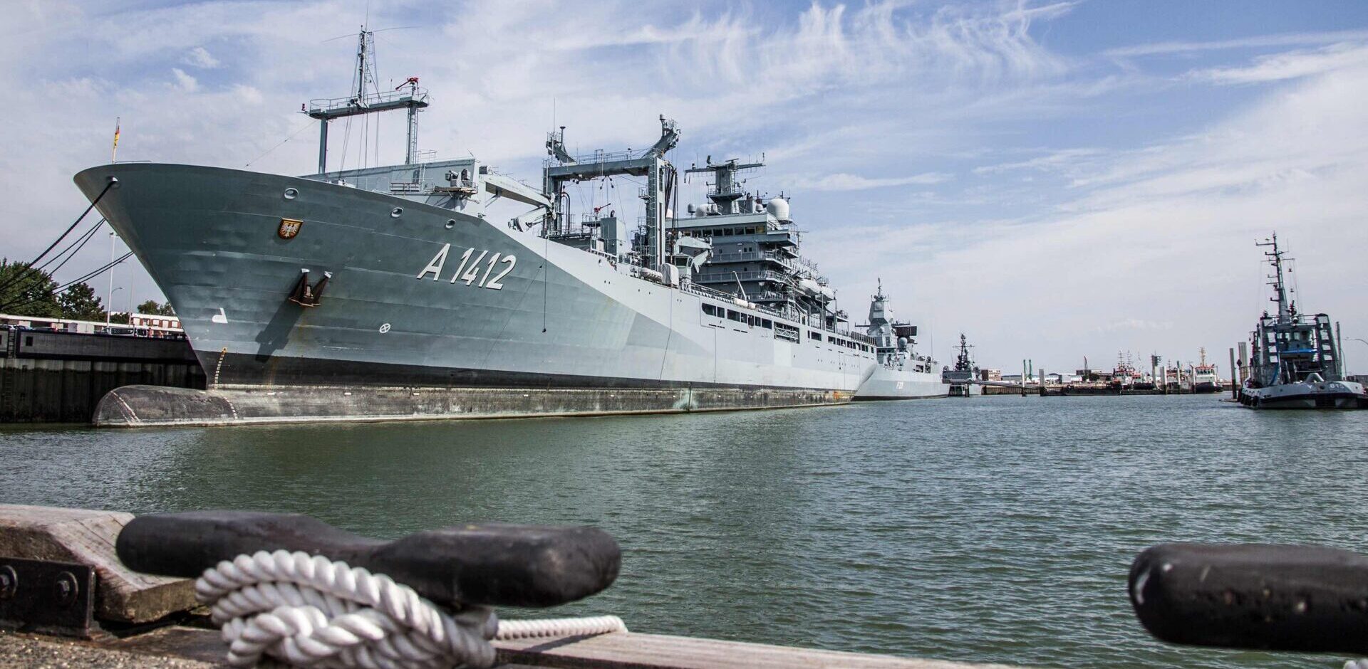 Einsatzgruppenversorger Frankfurt am Main in Wilhelmshaven. Foto: Bundeswehr/K.Brakensiek