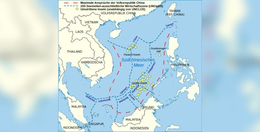 Südchinesisches Meer, Grafik: Wikimedia Commons