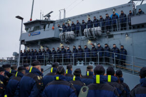 On 10 January 2014, the Grömitz minesweeper set sail for the Aegean under the command of Commander, Frigate Captain Fischborn. Photo: Marcel Kröncke
