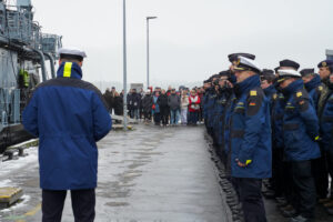 On 10 January 2014, the Grömitz minesweeper set sail for the Aegean under the command of Commander, Frigate Captain Fischborn. Photo: Marcel Kröncke