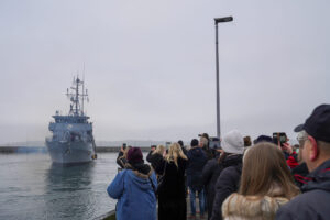 On 10 January 2014, the Grömitz minesweeper set sail for the Aegean under the command of Commander, Frigate Captain Fischborn. Photo: Marcel Kröncke