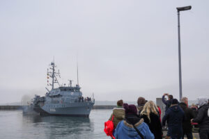 On 10 January 2014, the Grömitz minesweeper set sail for the Aegean under the command of Commander, Frigate Captain Fischborn. Photo: Marcel Kröncke