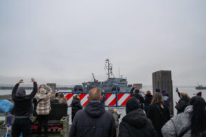 On 10 January 2014, the Grömitz minesweeper set sail for the Aegean under the command of Commander, Frigate Captain Fischborn. Photo: Marcel Kröncke