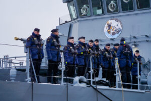 On 10 January 2014, the Grömitz minesweeper set sail for the Aegean under the command of Commander, Frigate Captain Fischborn. Photo: Marcel Kröncke