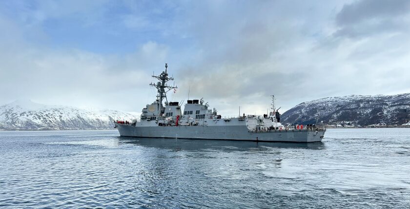 USS Oscar Austin in Tromsø während der NATO-Übung Formidable Shield 2023, Foto: US Navy