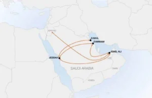 Landrouten durch Saudi-Arabien und nach Jordanien. Grafik: Hapag-Lloyd
