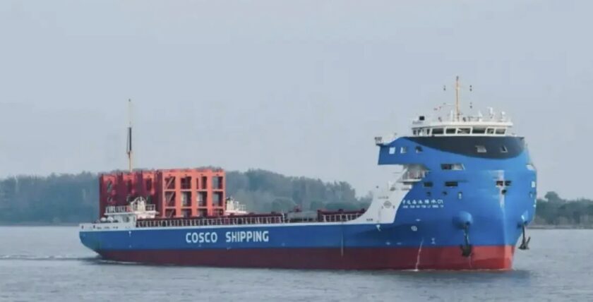 Containerschiff „Greenwater 01“ – Frachtschiff mit inneren Werten, rein batterie-elektrischer Antrieb. Foto: COSCO