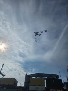 Flyby der Luftwaffe zum Ablegen des EGV "Frankfurt am Main". Foto: U. Mergener