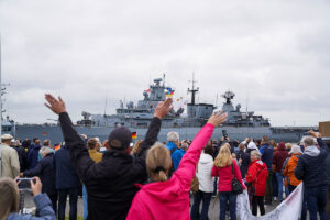 Einlaufen Fregatte Brandenburg, Bild: Bundeswehr/Leon Rodewald