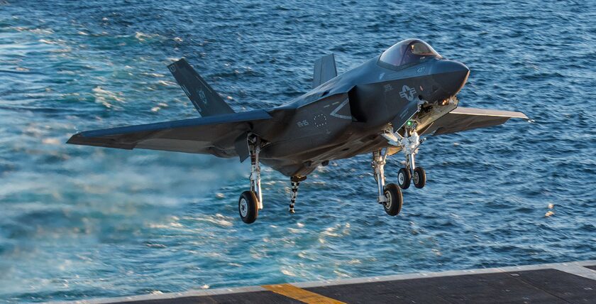 Landung einer F-35C Lightning II der Strike Fighter Squadron 125 (VFA-125) „Rough Raiders"., Foto: Ralf Plechinger