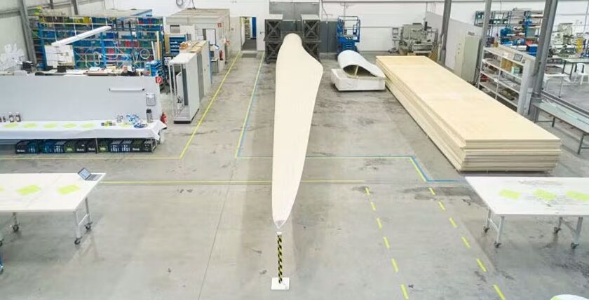 Windblatt aus laminierten Furnierschichtholz. Foto: Voodin Blade Techn. GmbH