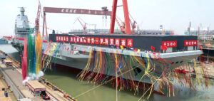 Feierlicher Stapellauf des chinesischen Flugzeugträgers "Fujian". Foto: Staatl. Medien