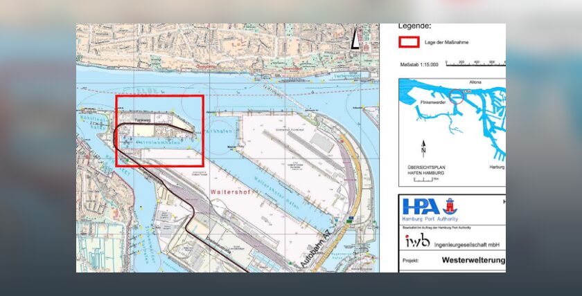 Geplante Westerweiterung des Hamburger-Hafens. Quelle: HPA