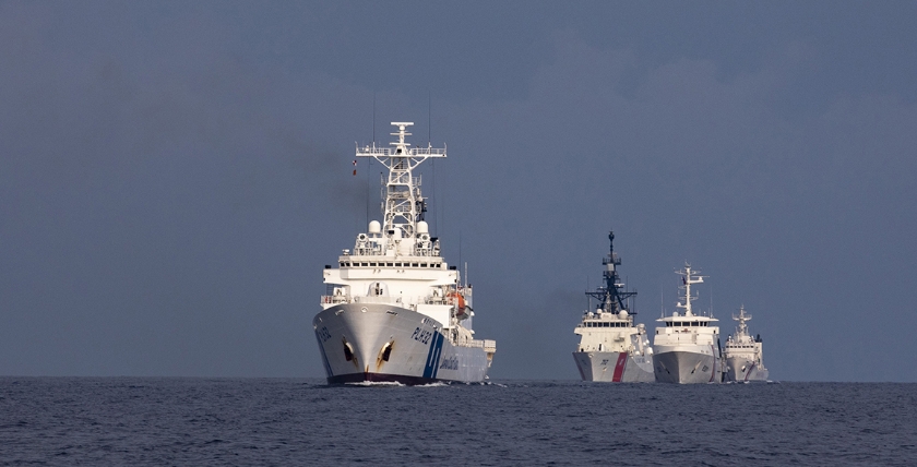 Einheiten der Küstenwache Japans, der USA und der Philippinen üben gemeinsam im Südchinesischen Meer, Foto: US Pacific Command