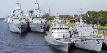 Schiffe im Hafen von Riga während der Übung Northern Coasts 2023, Foto: Bw/Leon Rodewald