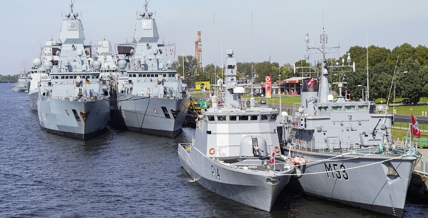 Schiffe im Hafen von Riga während der Übung Northern Coasts 2023, Foto: Bw/Leon Rodewald