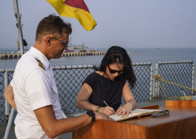 The Foreign Minister also has a place in the EGV guest book. Photo: Bw/Rodewald