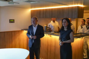 Chancellor and Foreign Minister as guests at the EGV exhibition centre. Photo: Bw/Rodewald