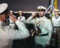 Meldung zur Großen Flaggenparade, Bordempfang Fregatte "Baden-Württemberg", Port Klang, Malaysia. Foto: Bw/L.Rodewald