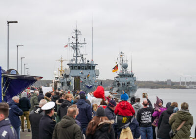 Am 03.11.24 lief das Hohlstablenkboot Pegnitz, von der NATO Unterstützungsmission Ägäis ein. Foto: Marcel Kröncke