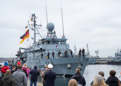 Am 03.11.24 lief das Hohlstablenkboot Pegnitz, von der NATO Unterstützungsmission Ägäis ein. Foto: Marcel Kröncke