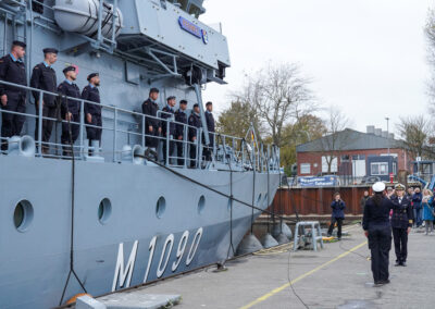 Am 03.11.24 lief das Hohlstablenkboot Pegnitz, von der NATO Unterstützungsmission Ägäis ein. Foto: Marcel Kröncke