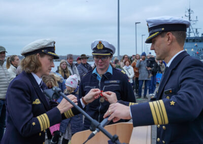 Am 03.11.24 lief das Hohlstablenkboot Pegnitz, von der NATO Unterstützungsmission Ägäis ein. Foto: Marcel Kröncke