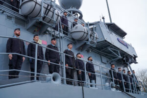 Am 03.11.24 lief das Hohlstablenkboot Pegnitz, von der NATO Unterstützungsmission Ägäis ein. Foto: Marcel Kröncke